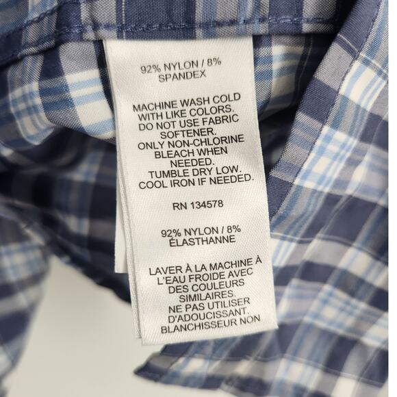 Vineyard Vines Blue Long Sleeve Button Down Plaid Shirt Womens Extra Large XL - Picture 6 of 6